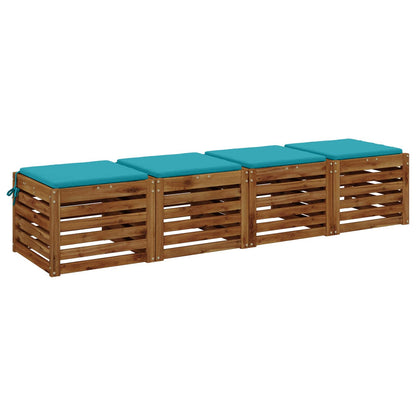 vidaXL 4-Piece Seat Cushions SOEST 4 pcs 100% Polyester Turquoise