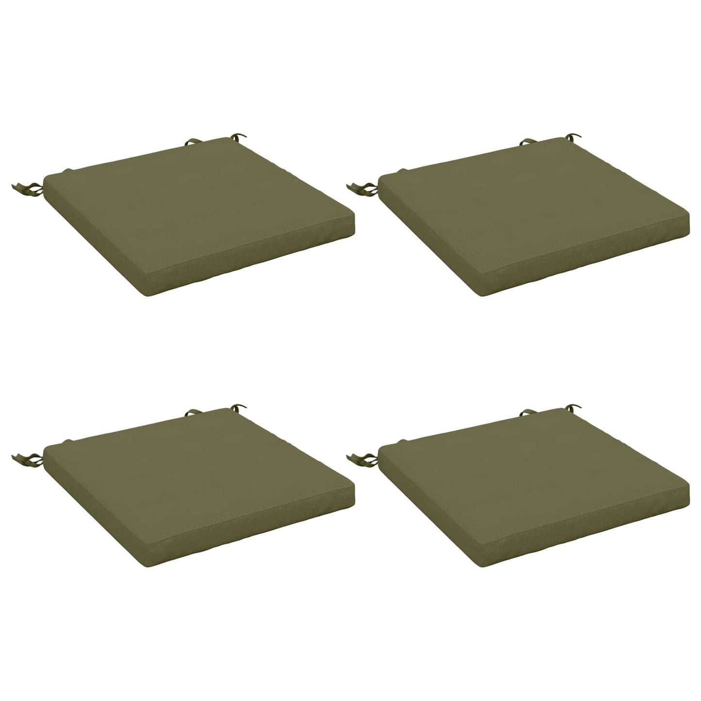 vidaXL 4-Piece Seat Cushions SOEST 4 pcs 100% Polyester Olive Green