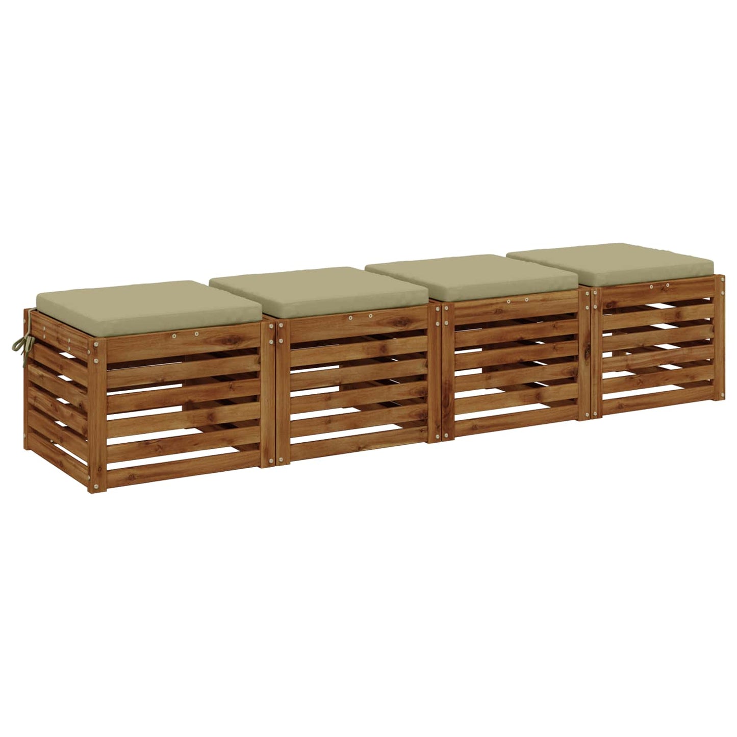 vidaXL 4-Piece Seat Cushions SOEST 4 pcs 100% Polyester Light Green
