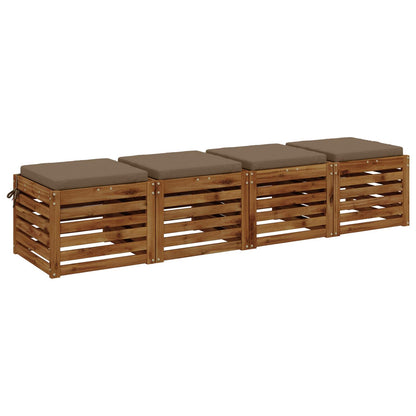 vidaXL 4-Piece Seat Cushions SOEST 4 pcs 100% Polyester Taupe