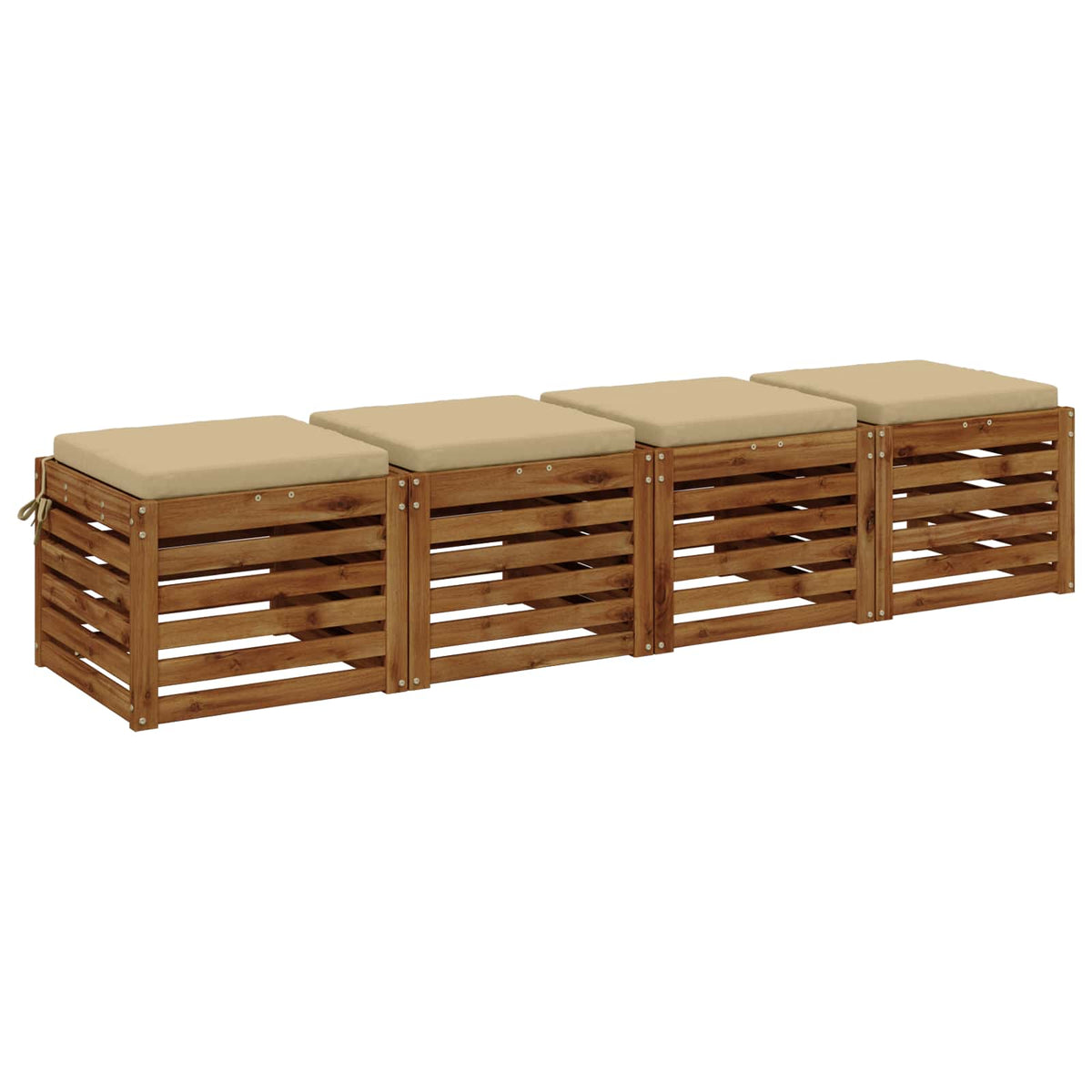 vidaXL 4-Piece Seat Cushions SOEST 4 pcs 100% Polyester Beige