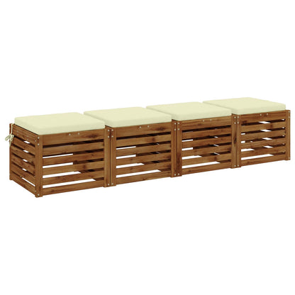 vidaXL 4-Piece Seat Cushions SOEST 4 pcs 100% Polyester Cream