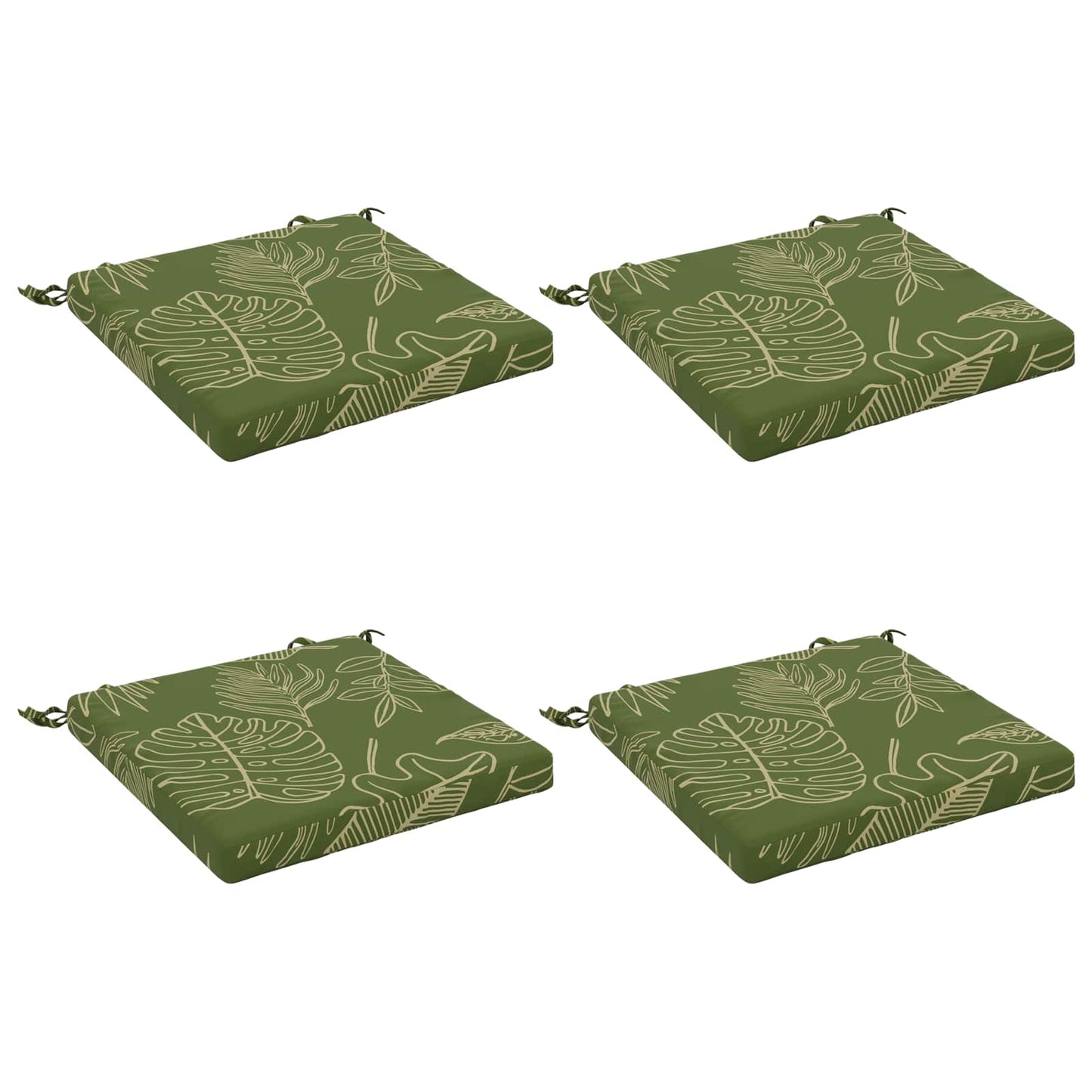 vidaXL 4-Piece Seat Cushions SOEST 4 pcs 100% Polyester Leaf Design