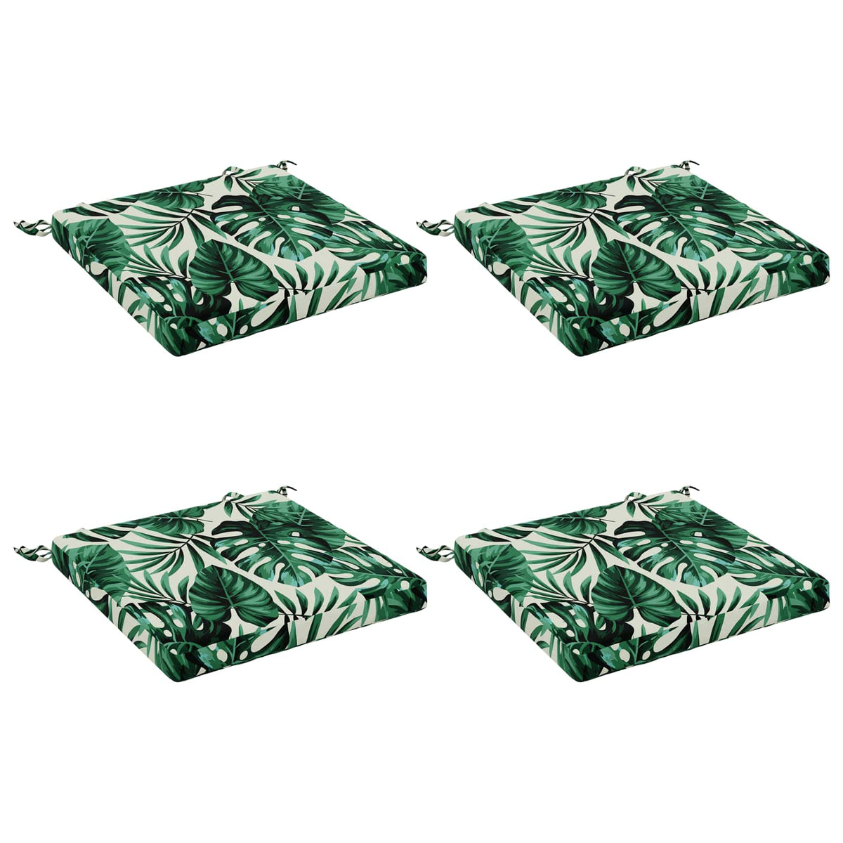 vidaXL Seat Cushions SOEST 4 pcs 100% Polyester Leaf Pattern