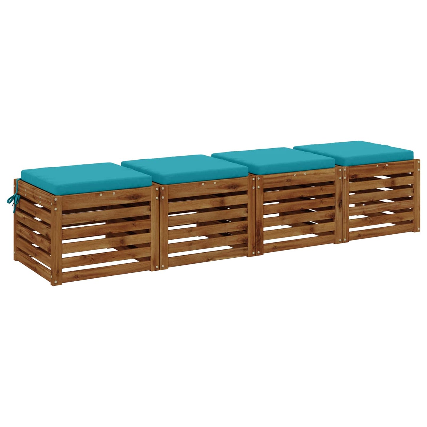 vidaXL 4-Piece Seat Cushions SOEST 4 pcs 100% Polyester Turquoise