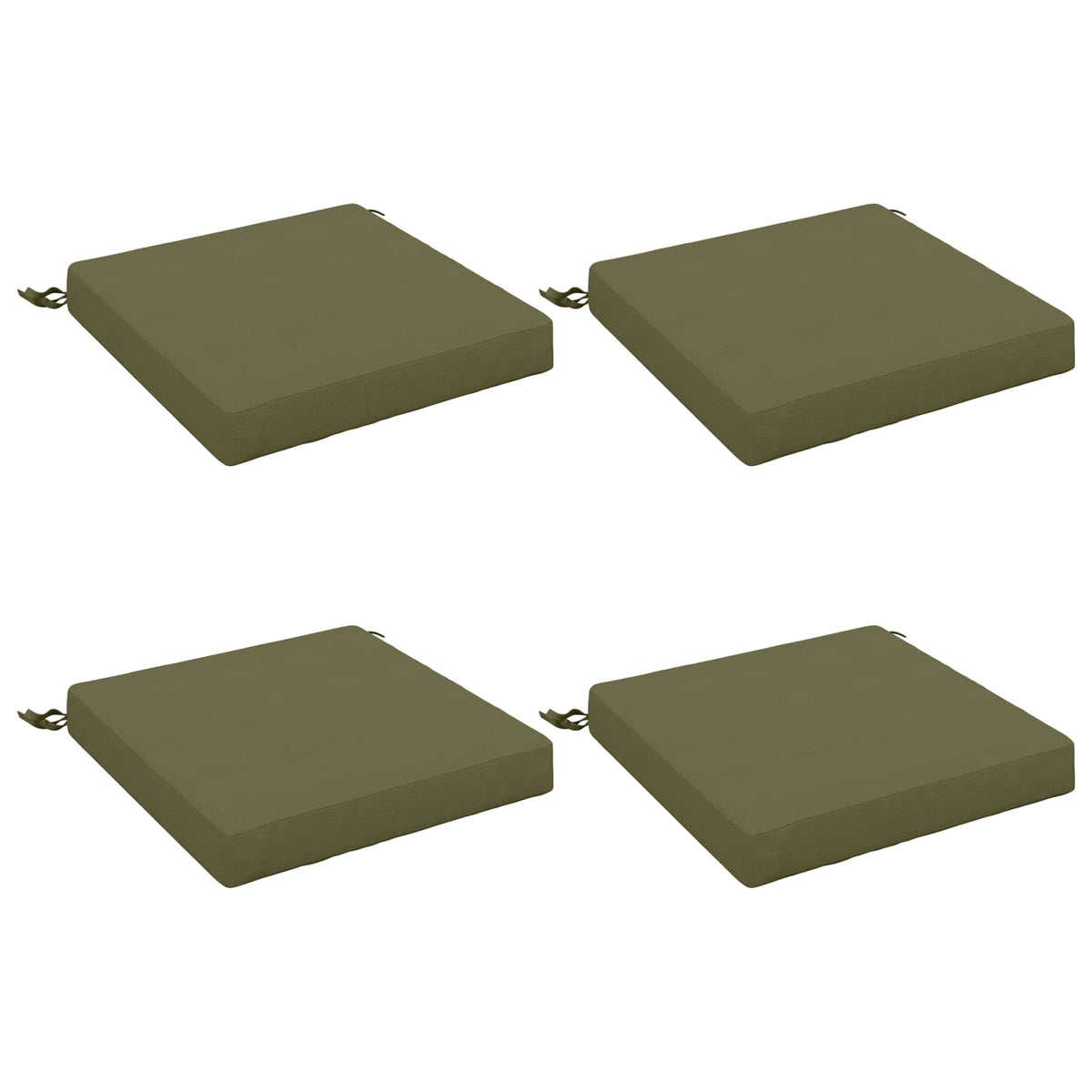 vidaXL 4-Piece Seat Cushions SOEST 4 pcs 100% Polyester Olive Green