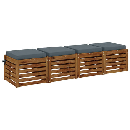 vidaXL 4-Piece Seat Cushions SOEST 4 pcs 100% Polyester Blue