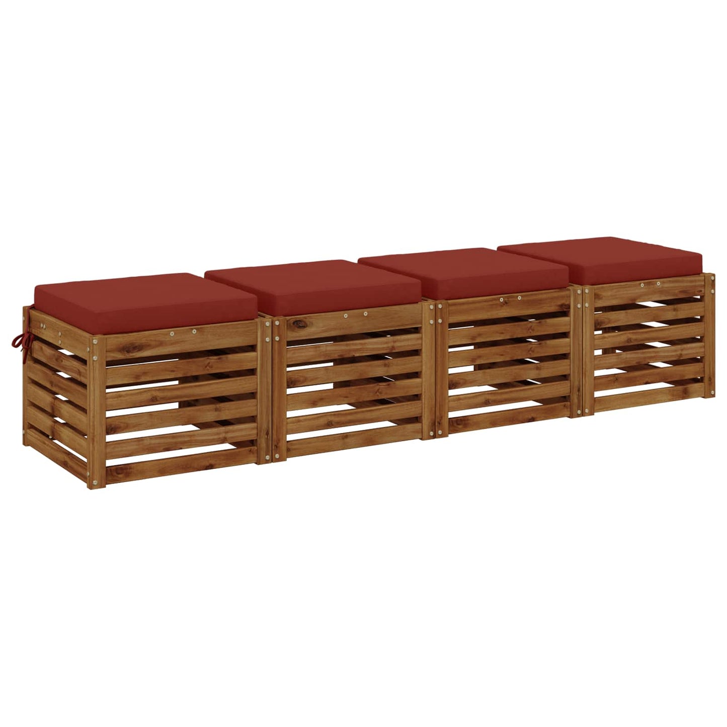 vidaXL 4-Piece Seat Cushions SOEST 4 pcs 100% Polyester Red