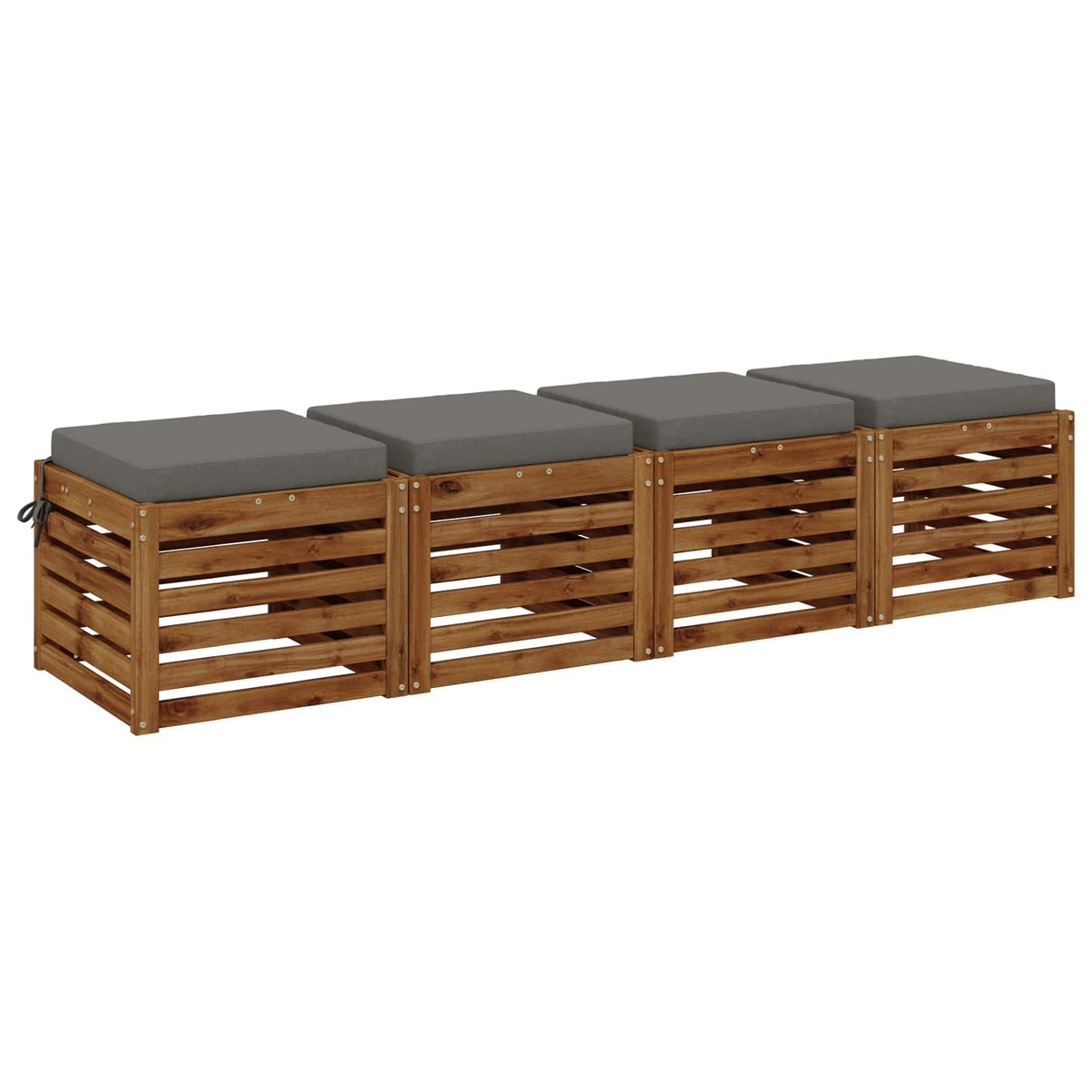 vidaXL Seat Cushions SOEST 4 pcs 100% Polyester Grey 50 x 50 x 7 cm