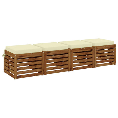 vidaXL 4-Piece Seat Cushions SOEST 4 pcs 100% Polyester Cream