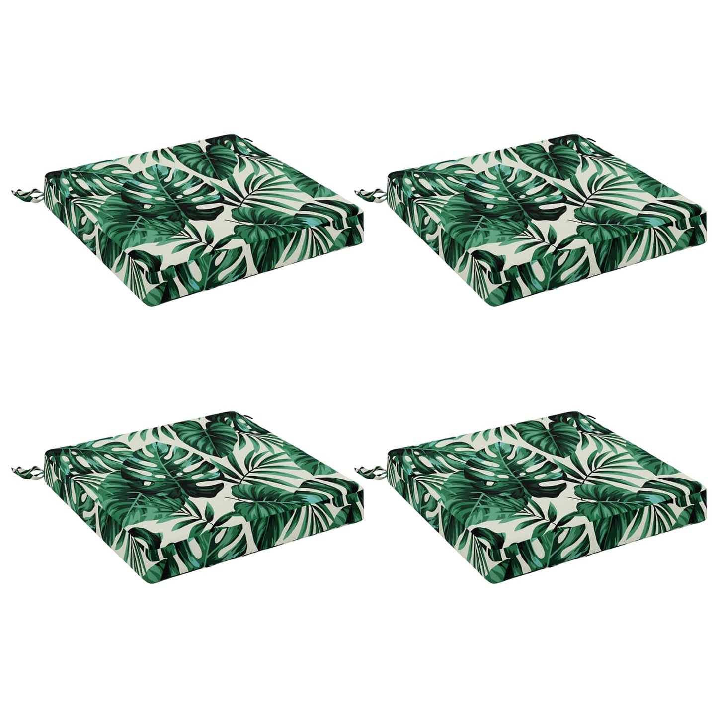vidaXL 4-Piece Seat Cushions SOEST 4 pcs 100% Polyester Leaf Pattern