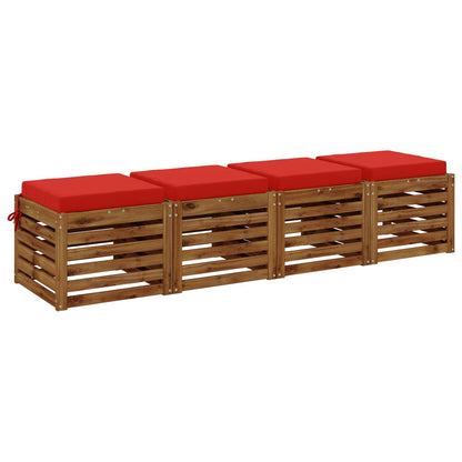 vidaXL 4-Piece Seat Cushions SOEST 4 pcs 100% Polyester Red