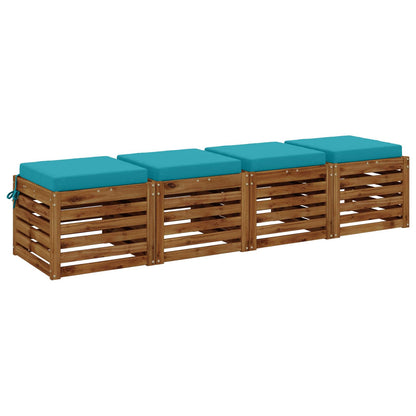 vidaXL 4-Piece Seat Cushions SOEST 4 pcs 100% Polyester Turquoise