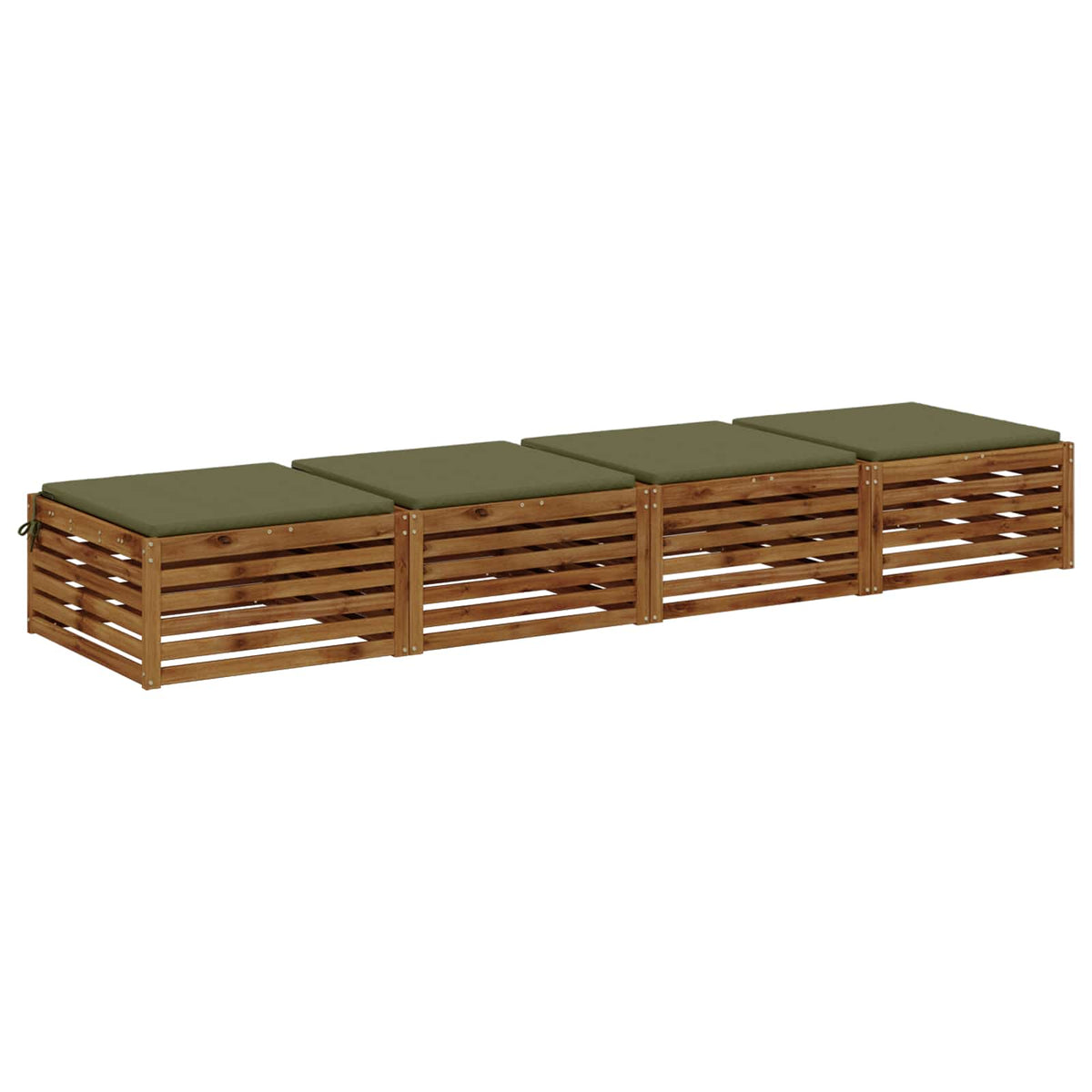 vidaXL 4-Piece Seat Cushions SOEST 4 pcs 100% Polyester Olive Green