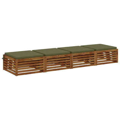 vidaXL 4-Piece Seat Cushions SOEST 4 pcs 100% Polyester Olive Green