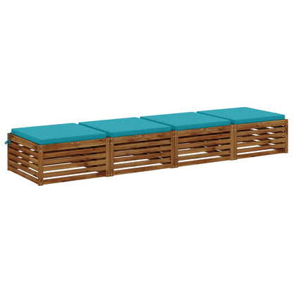 vidaXL 4-Piece Seat Cushions SOEST 4 pcs 100% Polyester Turquoise