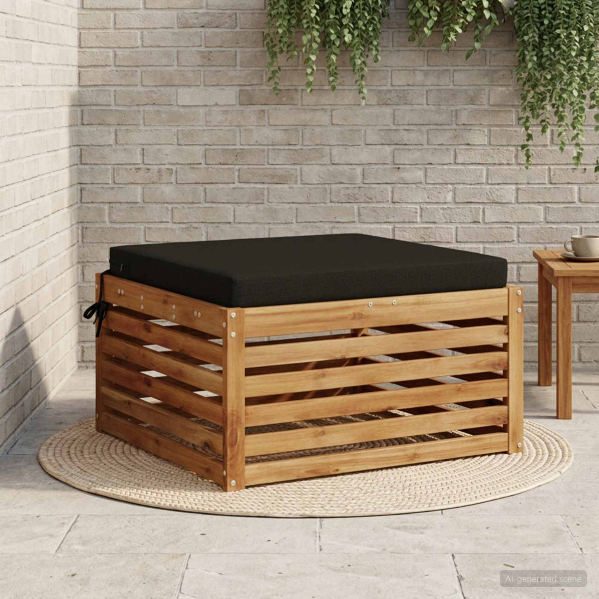 vidaXL 1-Piece Seat Cushion SOEST 100% Polyester Black 60 x 60 x 7 cm