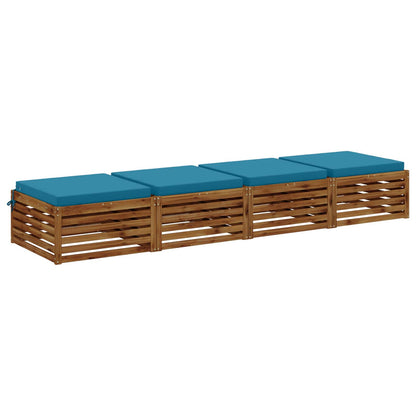 vidaXL 4-Piece Seat Cushions SOEST 4 pcs 100% Polyester Light Blue