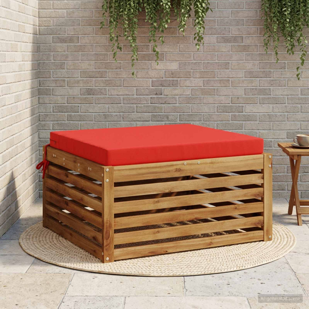 vidaXL 1-Piece Seat Cushion SOEST 100% Polyester Red 80 x 80 x 7 cm