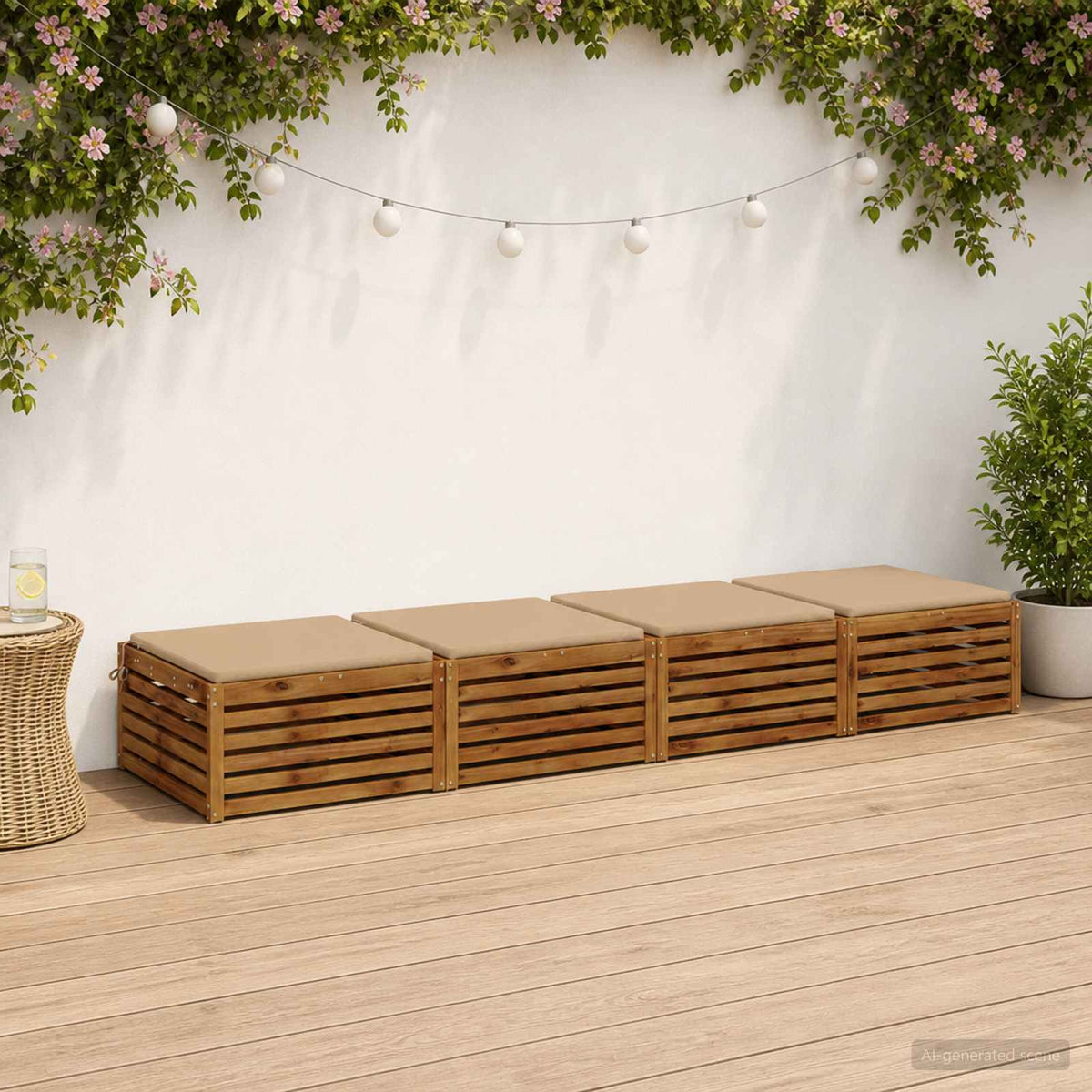 vidaXL 4-Piece Seat Cushions SOEST 4 pcs 100% Polyester Sand