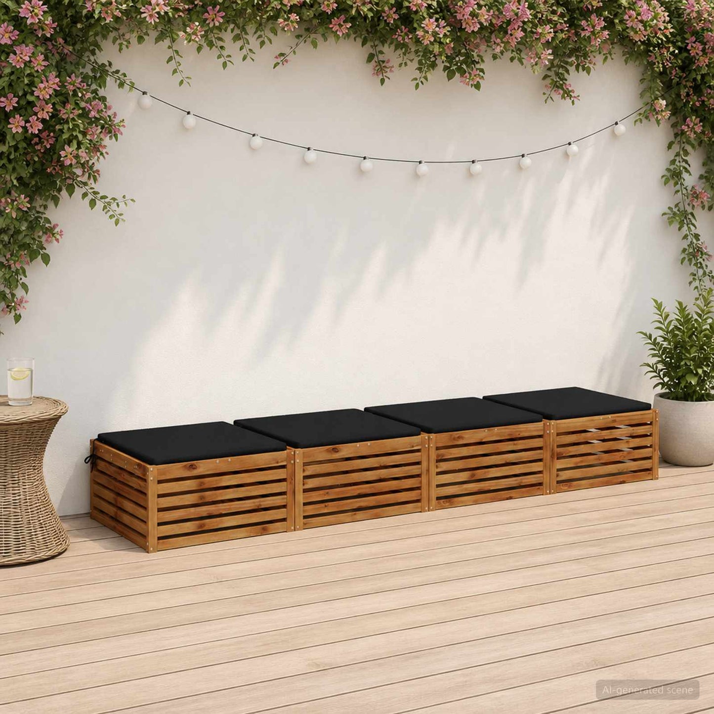 vidaXL 4-Piece Seat Cushions SOEST 4 pcs 100% Polyester Black