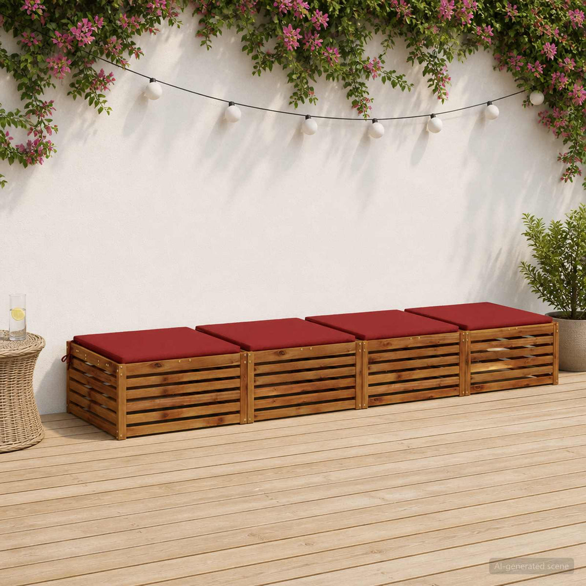vidaXL 4-Piece Seat Cushions SOEST 4 pcs 100% Polyester Red