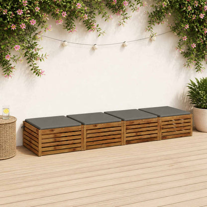 vidaXL Seat Cushions SOEST 4 pcs 100% Polyester Grey 80 x 80 x 3 cm