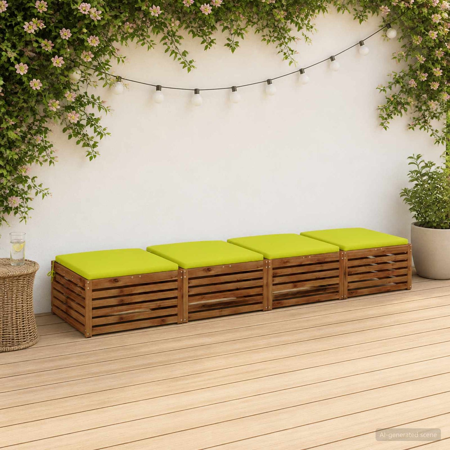vidaXL 4-Piece Seat Cushions SOEST 4 pcs 100% Polyester Bright Green