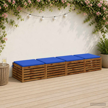 vidaXL 4-Piece Seat Cushions SOEST 4 pcs 100% Polyester Royal Blue