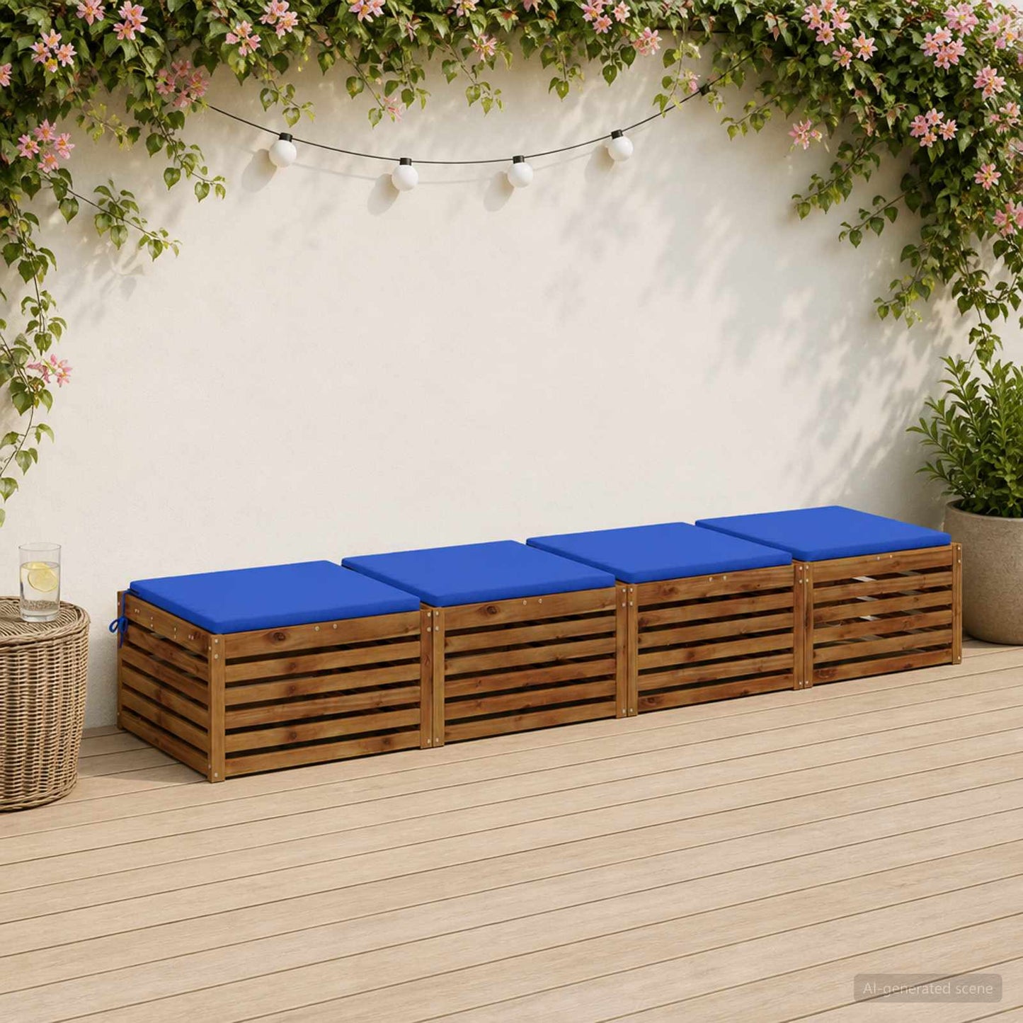 vidaXL 4-Piece Seat Cushions SOEST 4 pcs 100% Polyester Royal Blue
