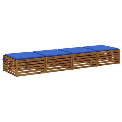 vidaXL 4-Piece Seat Cushions SOEST 4 pcs 100% Polyester Royal Blue