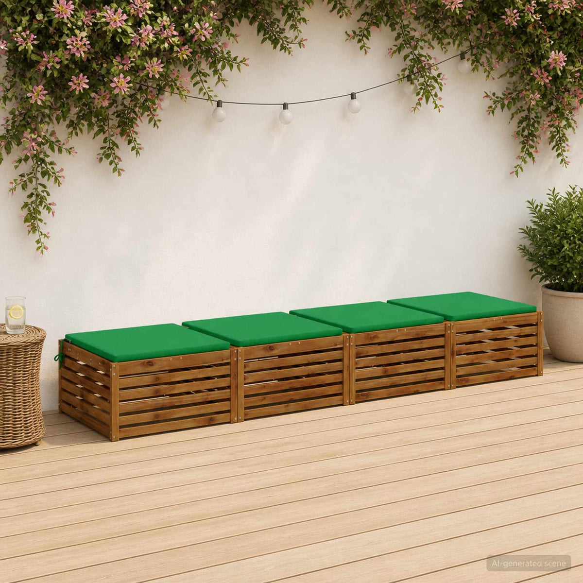 vidaXL 4-Piece Seat Cushions SOEST 4 pcs 100% Polyester Green