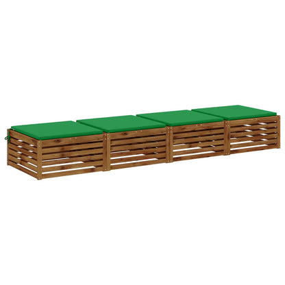 vidaXL 4-Piece Seat Cushions SOEST 4 pcs 100% Polyester Green