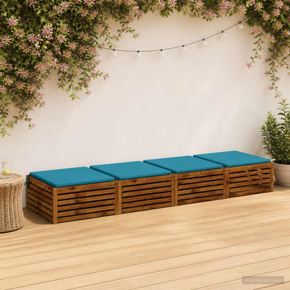 vidaXL 4-Piece Seat Cushions SOEST 4 pcs 100% Polyester Light Blue