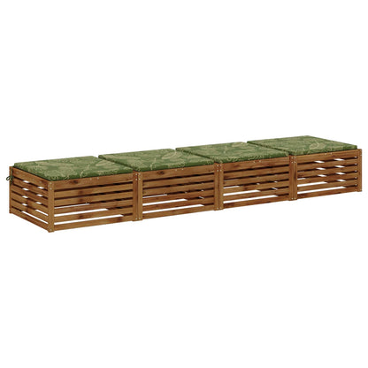 vidaXL 4-Piece Seat Cushions SOEST 4 pcs 100% Polyester Leaf Design