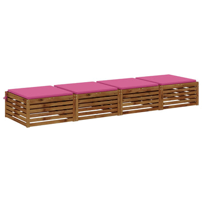 vidaXL 4-Piece Seat Cushions SOEST 4 pcs 100% Polyester Pink