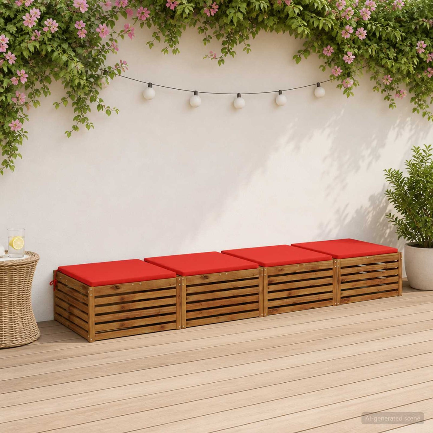 vidaXL 4-Piece Seat Cushions SOEST 4 pcs 100% Polyester Red