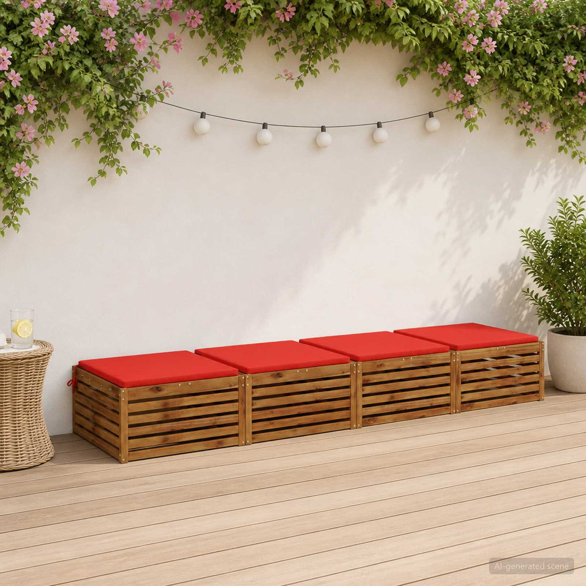 vidaXL 4-Piece Seat Cushions SOEST 4 pcs 100% Polyester Red