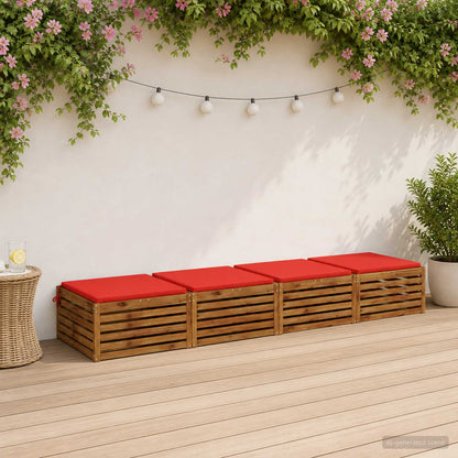 vidaXL 4-Piece Seat Cushions SOEST 4 pcs 100% Polyester Red