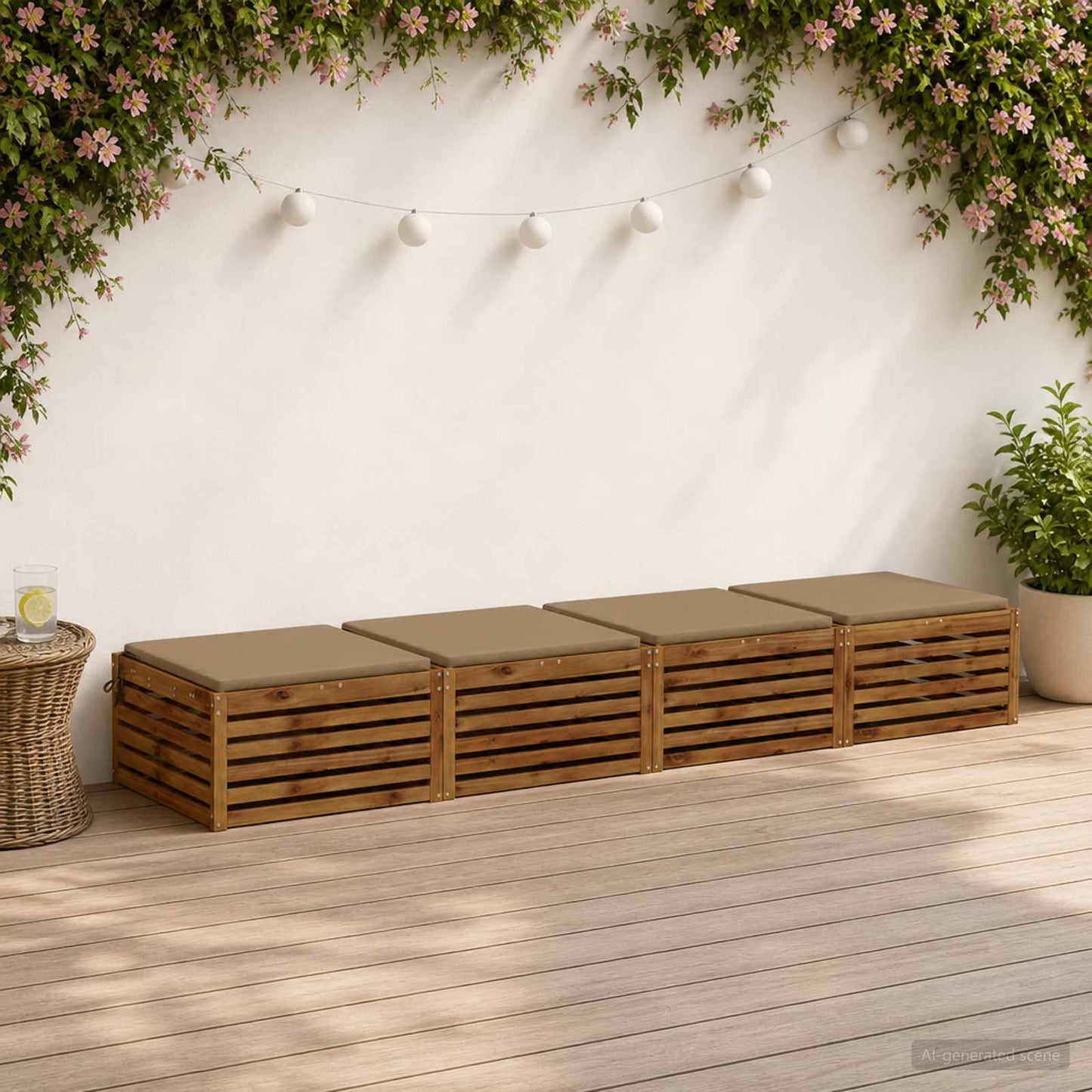 vidaXL 4-Piece Seat Cushions SOEST 4 pcs 100% Polyester Taupe