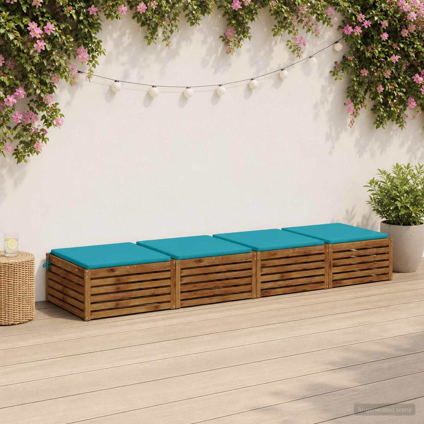 vidaXL 4-Piece Seat Cushions SOEST 4 pcs 100% Polyester Turquoise