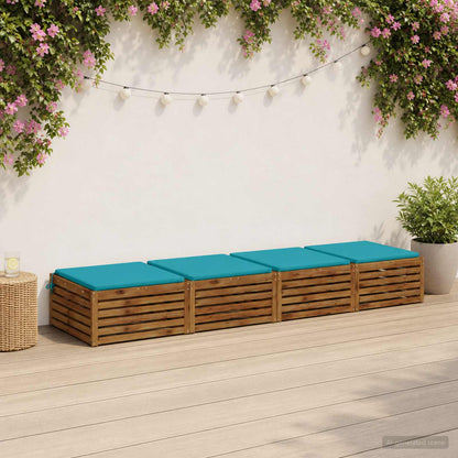 vidaXL 4-Piece Seat Cushions SOEST 4 pcs 100% Polyester Turquoise