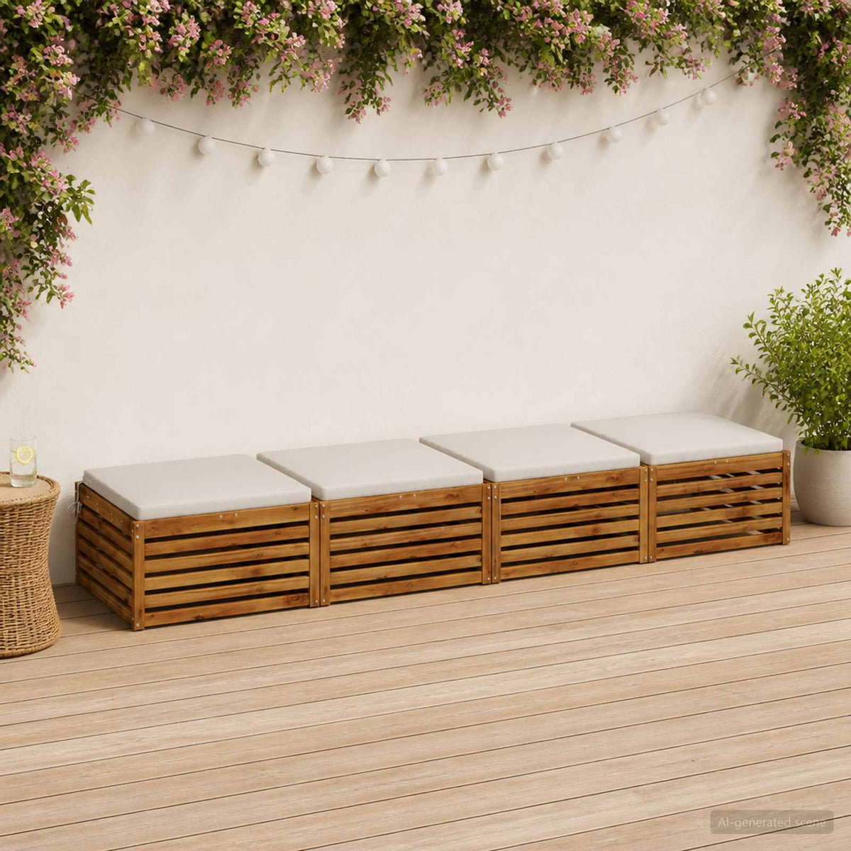 vidaXL 4-Piece Seat Cushions SOEST 4 pcs 100% Polyester White