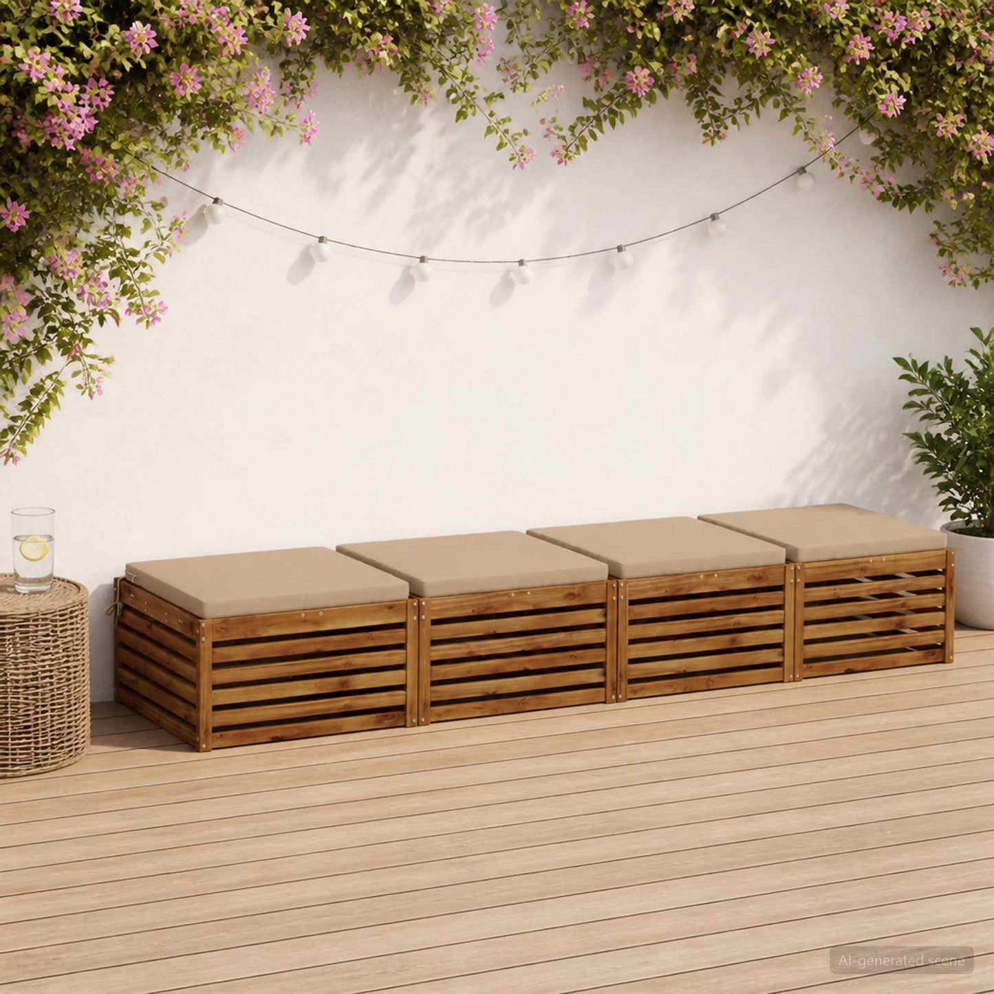 vidaXL 4-Piece Seat Cushions SOEST 4 pcs 100% Polyester Sand