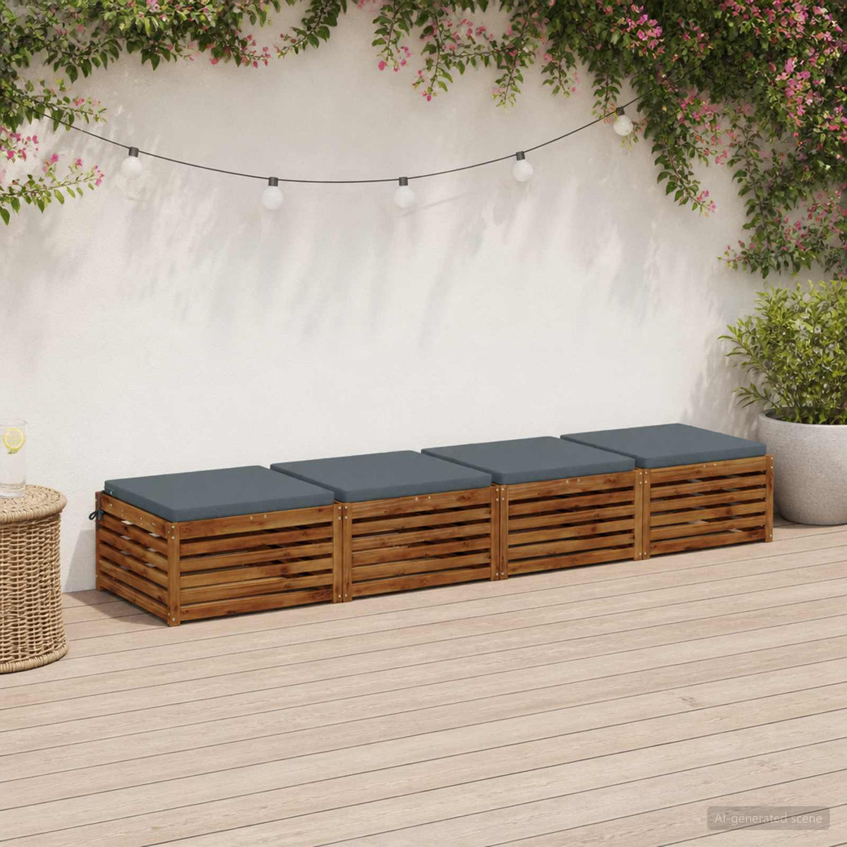 vidaXL 4-Piece Seat Cushions SOEST 4 pcs 100% Polyester Blue