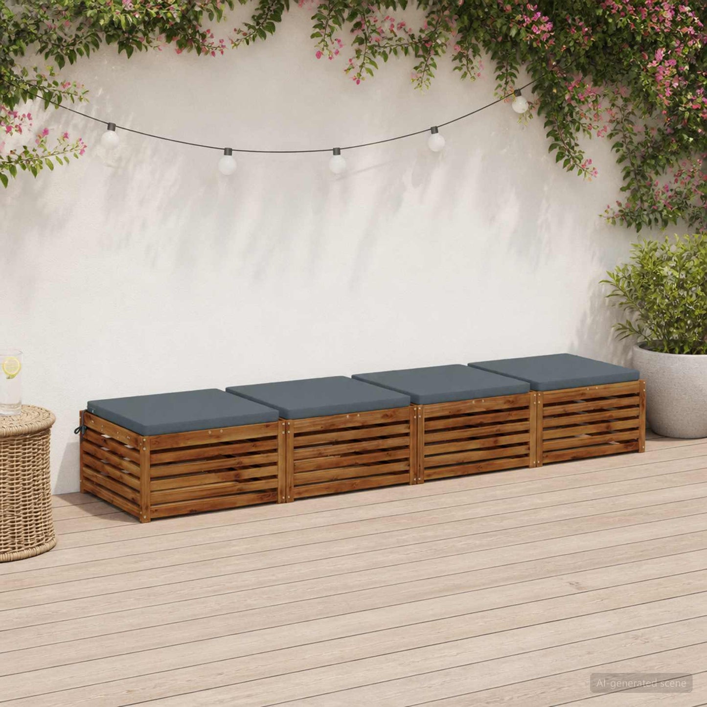 vidaXL 4-Piece Seat Cushions SOEST 4 pcs 100% Polyester Blue