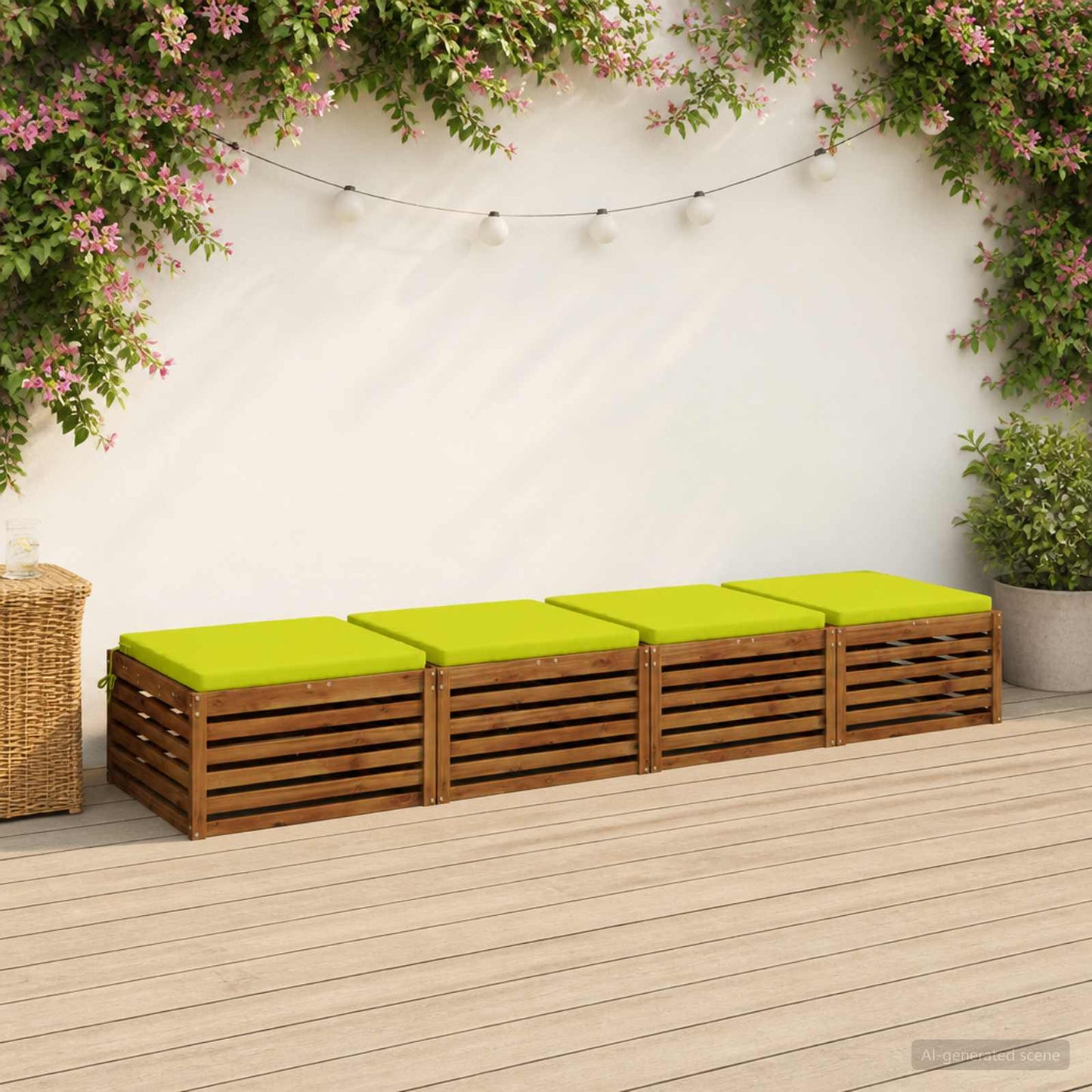 vidaXL 4-Piece Seat Cushions SOEST 4 pcs 100% Polyester Bright Green