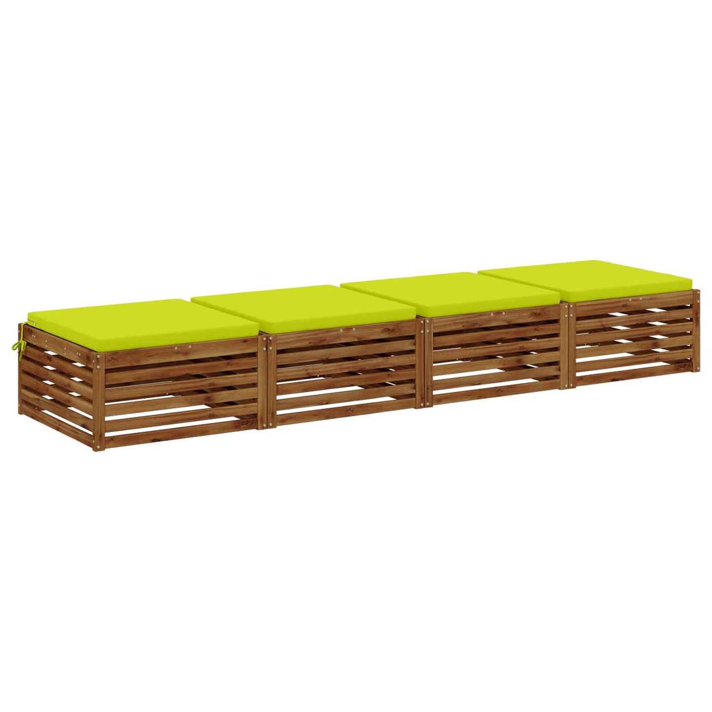 vidaXL 4-Piece Seat Cushions SOEST 4 pcs 100% Polyester Bright Green