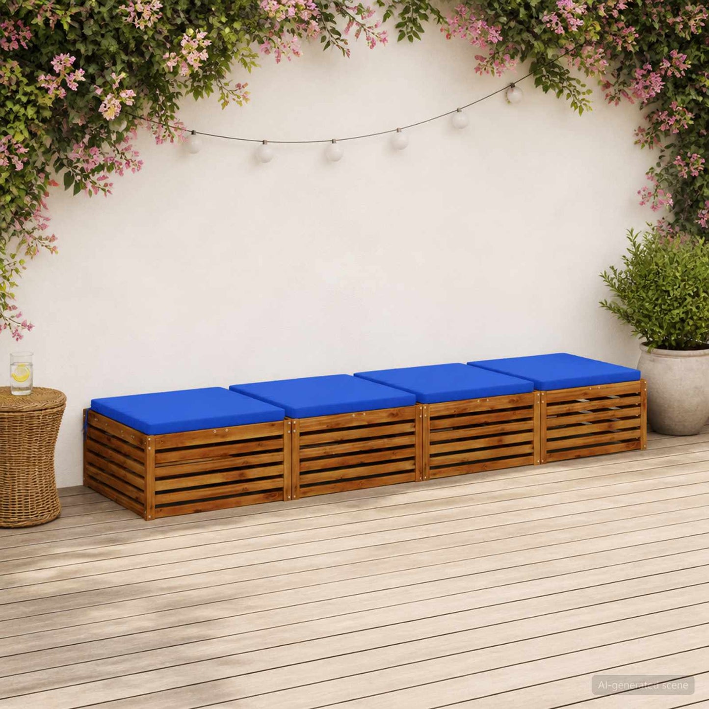 vidaXL 4-Piece Seat Cushions SOEST 4 pcs 100% Polyester Royal Blue