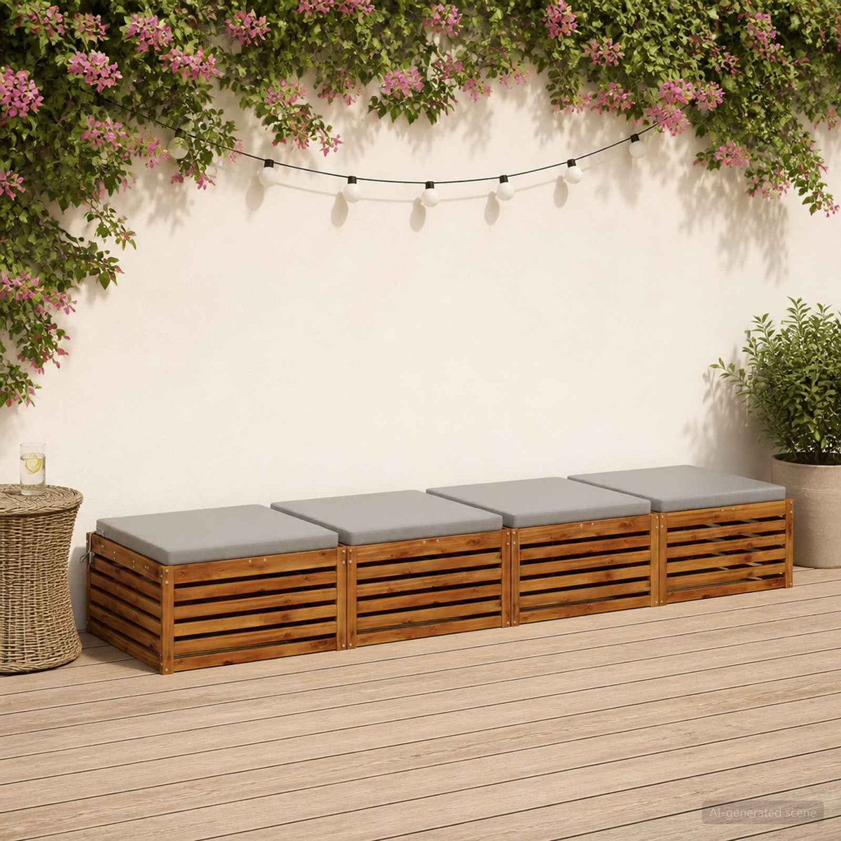 vidaXL 4-Piece Seat Cushions SOEST 4 pcs 100% Polyester Grey